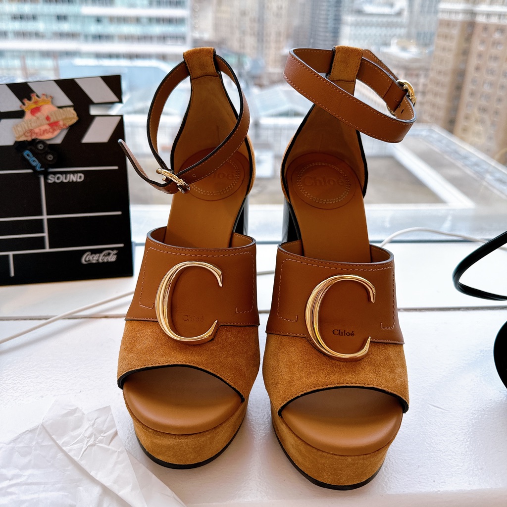 Chloe Suede Platform Heels